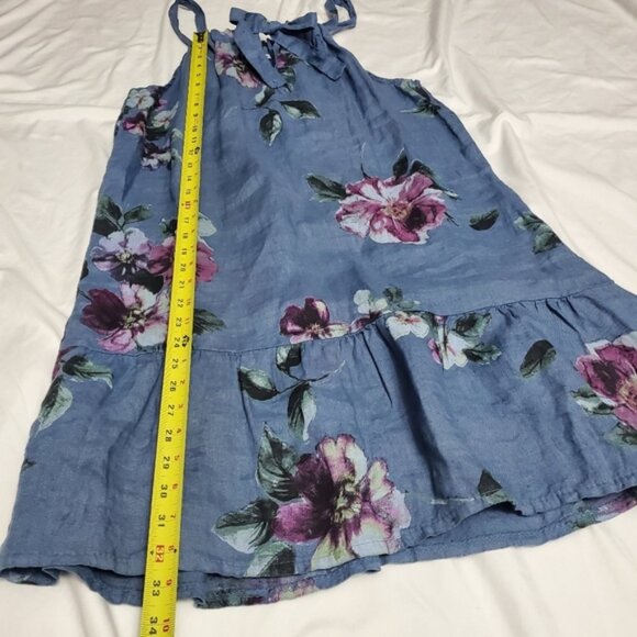 100% Lino Italian Linen Floral Sundress S (IT 42) - Picture 6 of 8